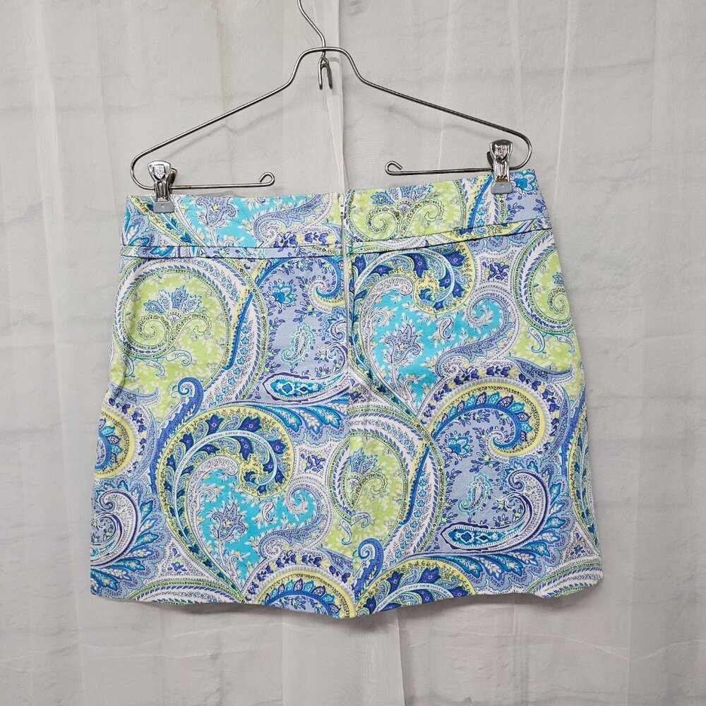 Alanni Blue Green Paisley Skort Boho Floral Retro Mod 10 - Picture 5 of 12